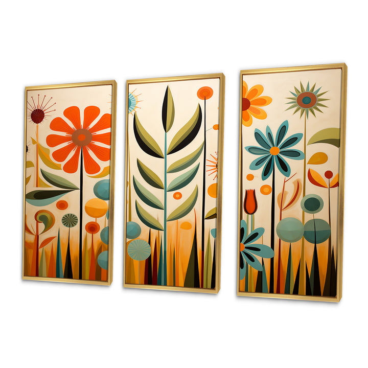 Red Mid Century Mod Nature - Multi-Panels