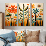 Red Mid Century Mod Nature - Multi-Panels