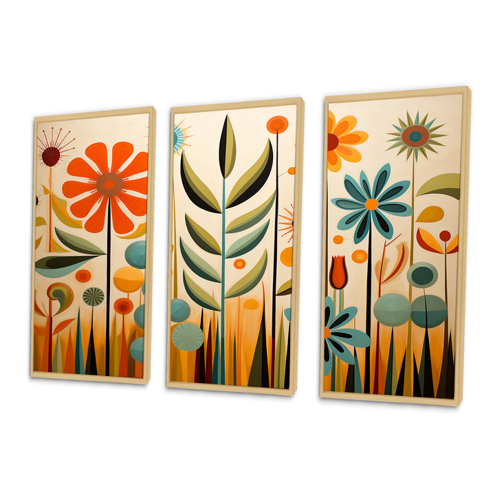 Red Mid Century Mod Nature - Multi-Panels