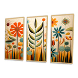 Red Mid Century Mod Nature - Multi-Panels