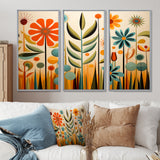 Red Mid Century Mod Nature - Multi-Panels