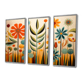 Red Mid Century Mod Nature - Multi-Panels