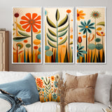 Red Mid Century Mod Nature - Multi-Panels