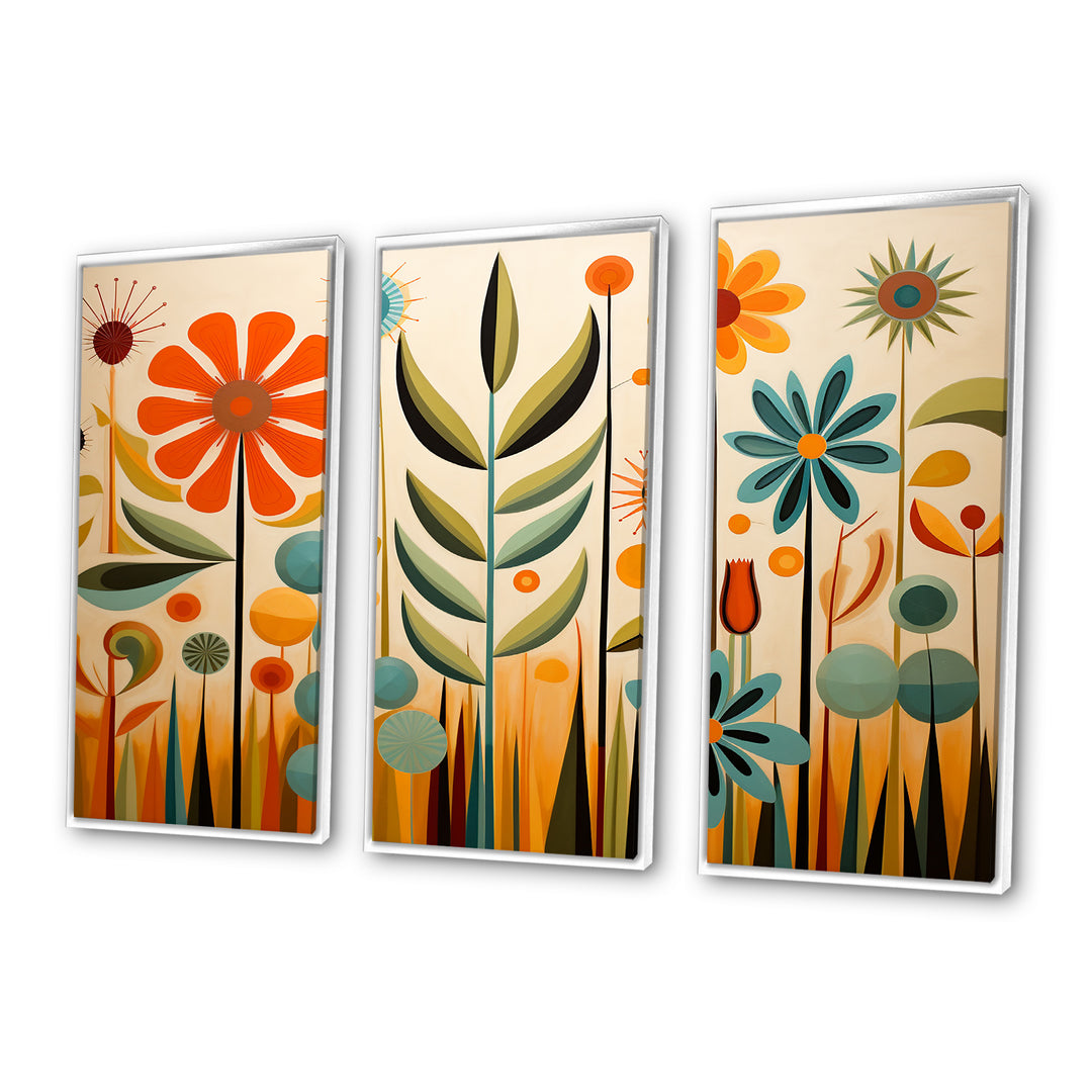 Red Mid Century Mod Nature - Multi-Panels