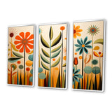 Red Mid Century Mod Nature - Multi-Panels