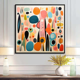 Pink Mid Century Playful Patterns II - Abstract Canvas Wall Art