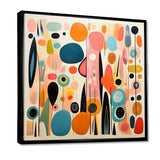 Pink Mid Century Playful Patterns II - Abstract Canvas Wall Art