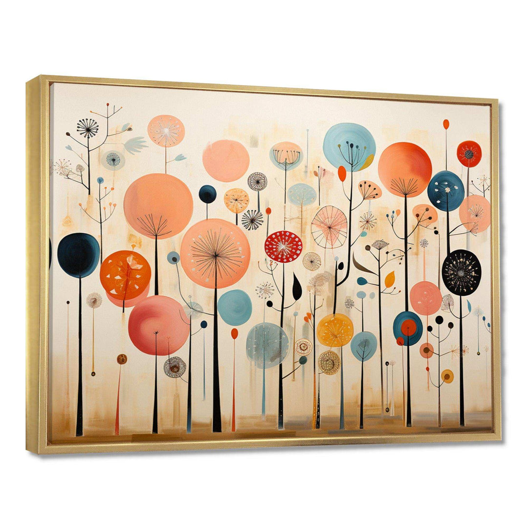 Colorful Mid Century Whimsical Wallpapers - Abstract Canvas Wall Art