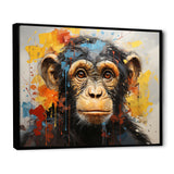 Yellow Teal Monkey Mischievous Monkey Collage - Monkey Home Decor Art