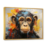 Yellow Teal Monkey Mischievous Monkey Collage - Monkey Home Decor Art