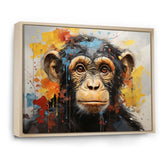 Yellow Teal Monkey Mischievous Monkey Collage - Monkey Home Decor Art