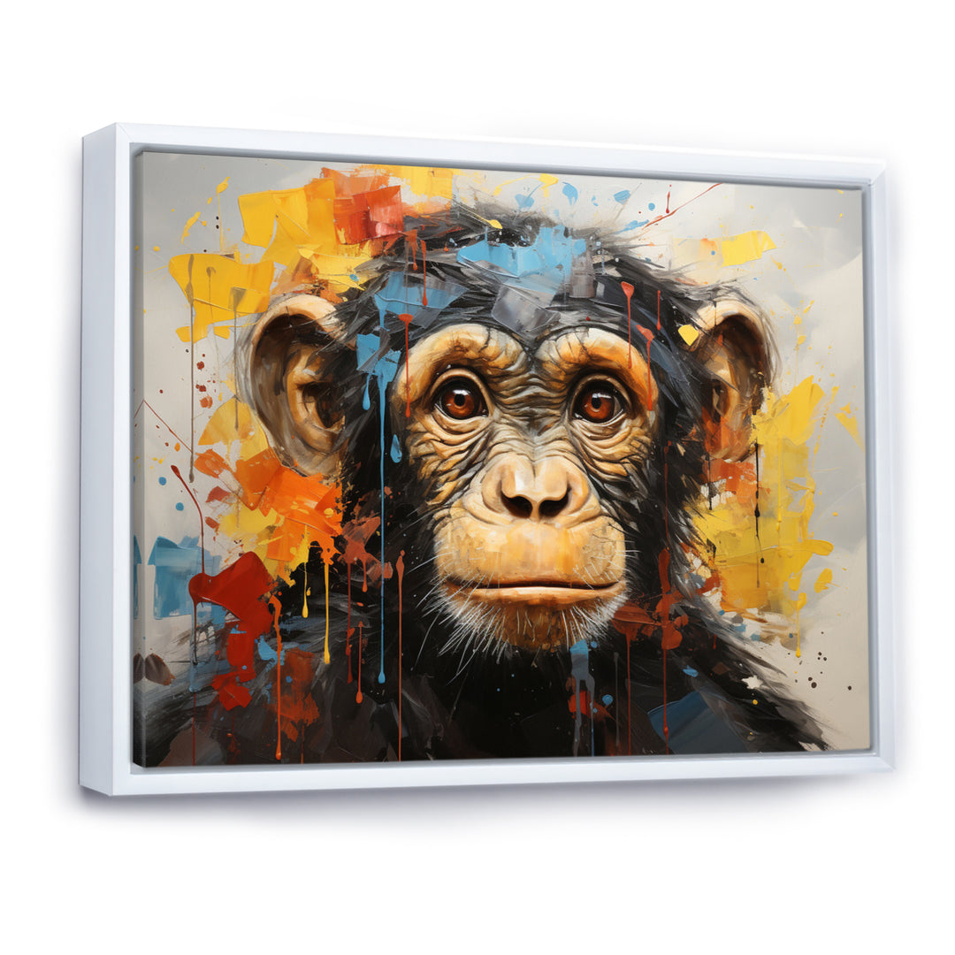 Yellow Teal Monkey Mischievous Monkey Collage - Monkey Home Decor Art