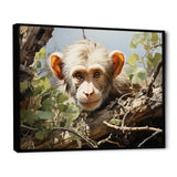 Green Brown Monkey Mischievous Monkey Pastoral - Monkey Living Room Wall Art