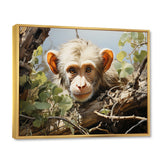 Green Brown Monkey Mischievous Monkey Pastoral - Monkey Living Room Wall Art