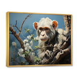 Grey Brown Monkey Mischievous Monkey Pastoral - Monkey Bedroom Wall Art