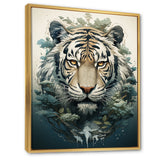 Monochrome Tiger Vector - Tiger Canvas Wall Art