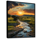 Yellow Green Montana Landscape - Landscapes Canvas Wall Art