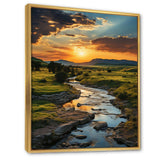 Yellow Green Montana Landscape - Landscapes Canvas Wall Art