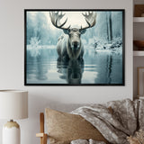 Blue Moose Arctic Reflection - Moose Canvas Wall Art
