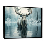 Blue Moose Arctic Reflection - Moose Canvas Wall Art