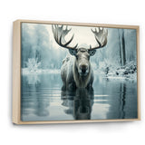 Blue Moose Arctic Reflection - Moose Canvas Wall Art