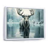 Blue Moose Arctic Reflection - Moose Canvas Wall Art