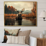 Brown Orange Moose Autumn Palette - Animals Canvas Wall Art