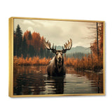 Brown Orange Moose Autumn Palette - Animals Canvas Wall Art