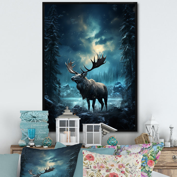 Blue Moose Celestial Journey - Moose Wall Decor