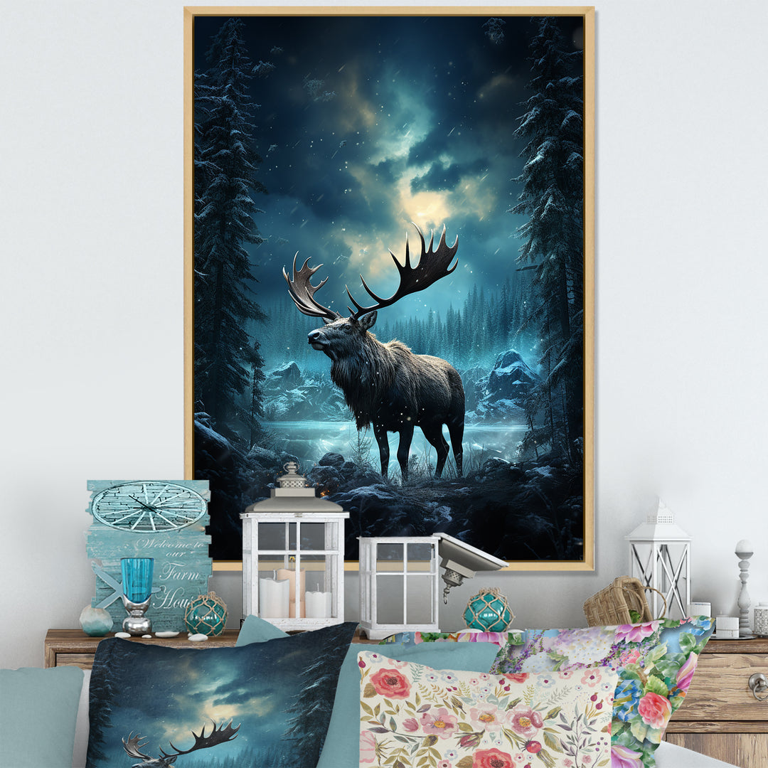 Blue Moose Celestial Journey - Moose Wall Decor