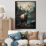 Grey Moose Coastal Wanderer - Moose Wall Art Prints