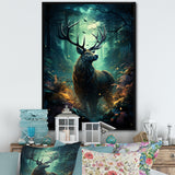Green Moose Enchanted Forest - Green Moose Wall Art