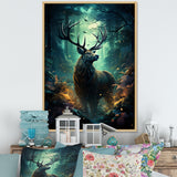 Green Moose Enchanted Forest - Green Moose Wall Art