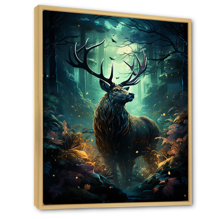 Green Moose Enchanted Forest - Green Moose Wall Art