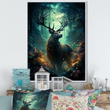 Green Moose Enchanted Forest - Green Moose Wall Art