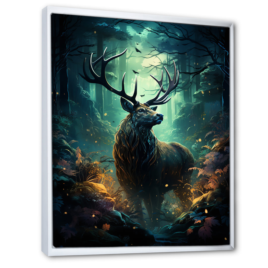 Green Moose Enchanted Forest - Green Moose Wall Art