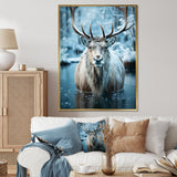 Moose Frozen Majesty - Moose Large Canvas Wall Art