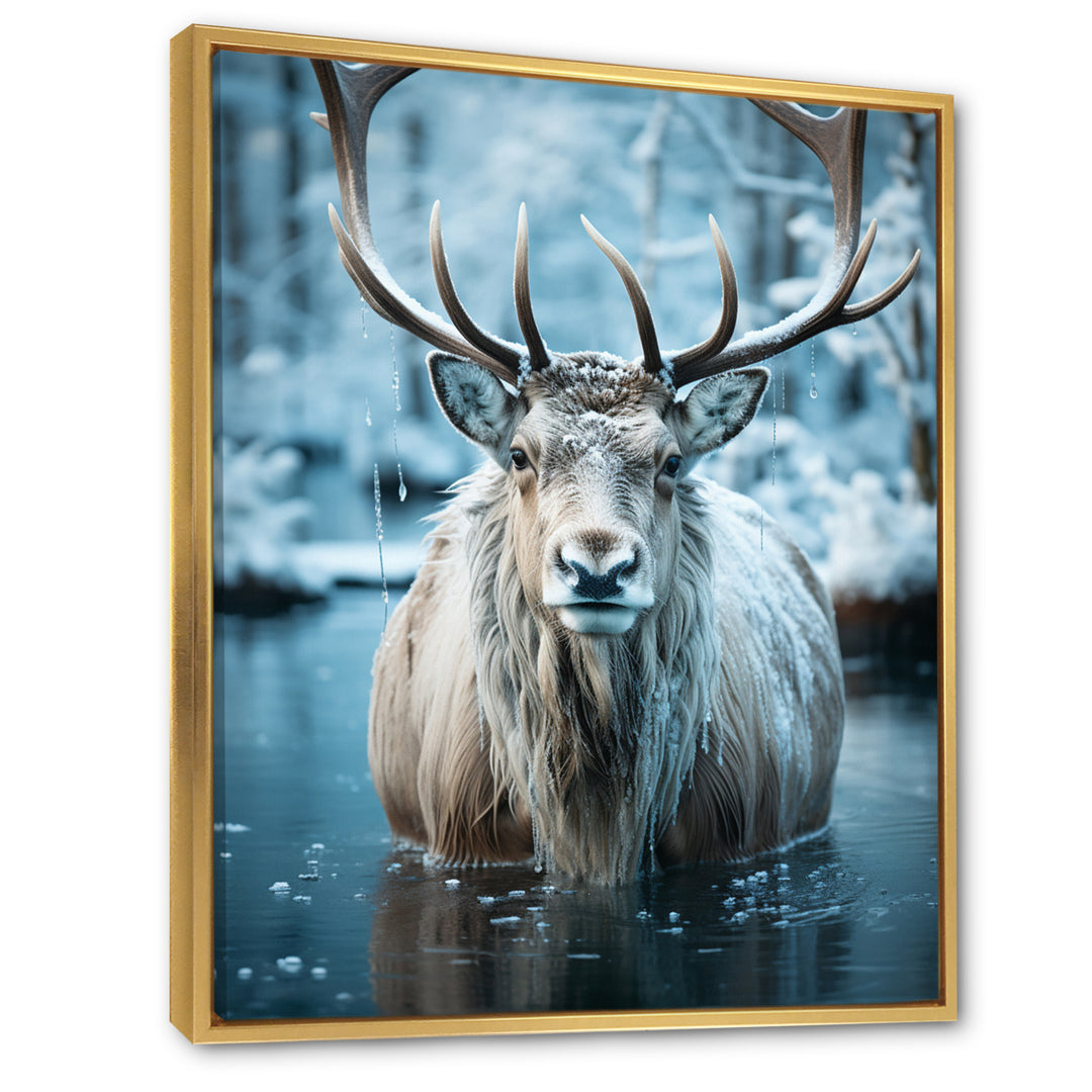 Moose Frozen Majesty - Moose Large Canvas Wall Art