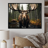 Brown Yellow Moose Majestic - Moose Home Decor Art