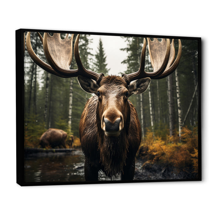 Brown Yellow Moose Majestic - Moose Home Decor Art