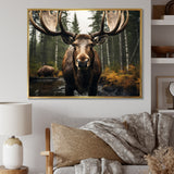 Brown Yellow Moose Majestic - Moose Home Decor Art