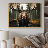 Brown Yellow Moose Majestic - Moose Home Decor Art