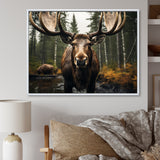 Brown Yellow Moose Majestic - Moose Home Decor Art