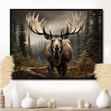 Brown Moose Majestic - Animals Canvas Wall Art