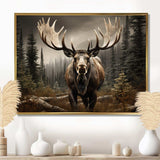 Brown Moose Majestic - Animals Canvas Wall Art