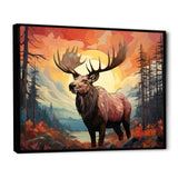 Brown Peach Moose Majestic Geometric - Moose Canvas Wall Art