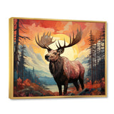 Brown Peach Moose Majestic Geometric - Moose Canvas Wall Art