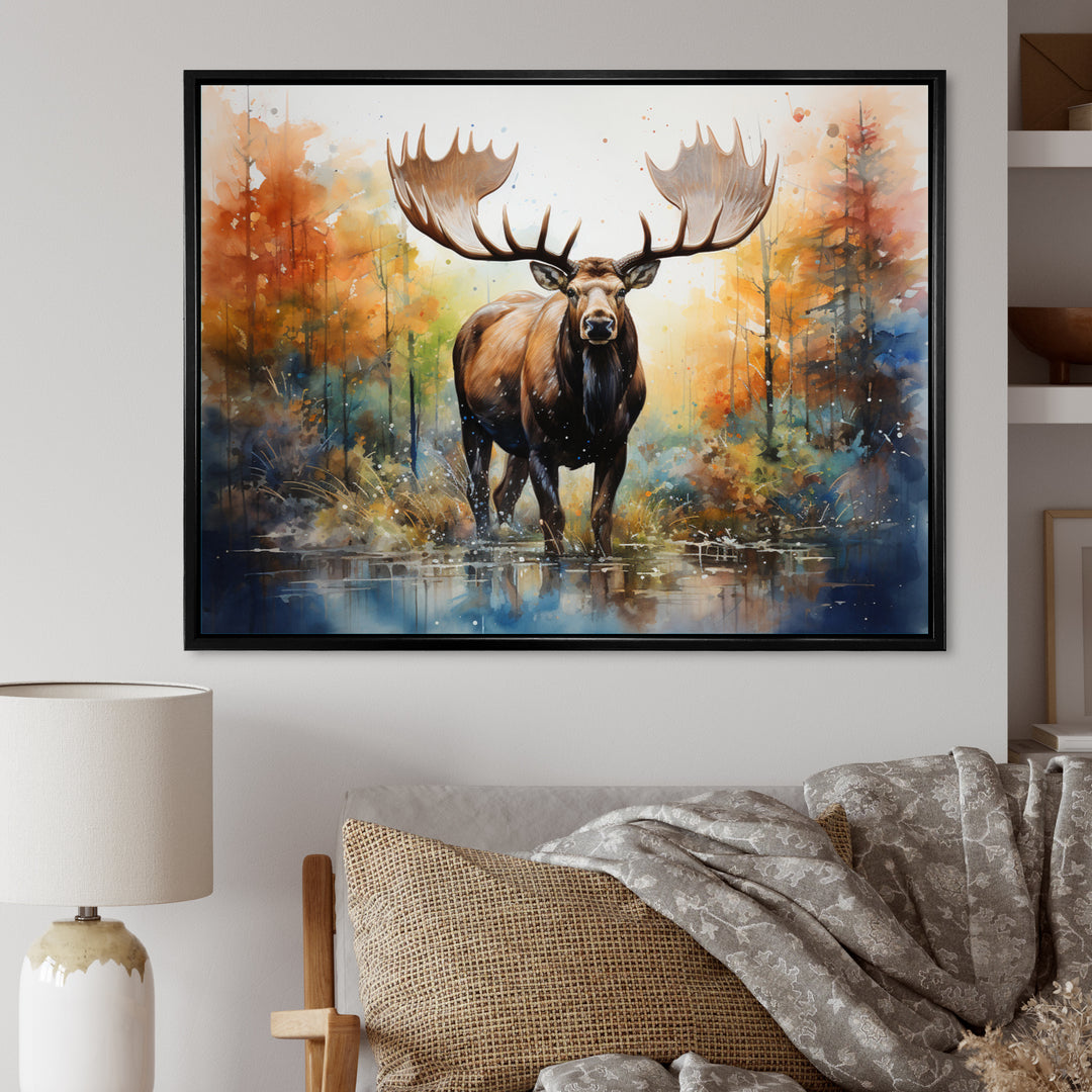 Colorful Moose Majestic Pointillism - Moose Wall Decor