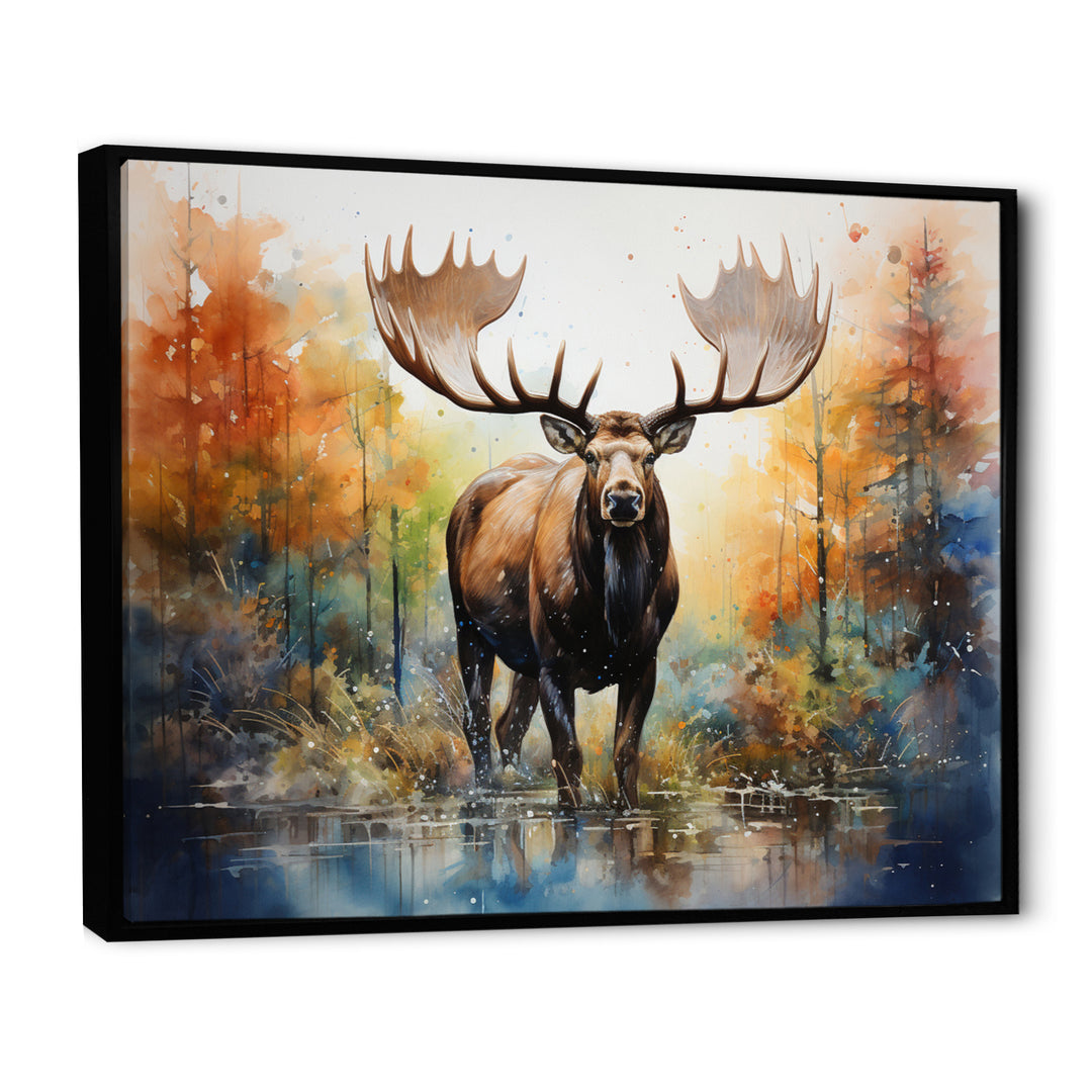 Colorful Moose Majestic Pointillism - Moose Wall Decor