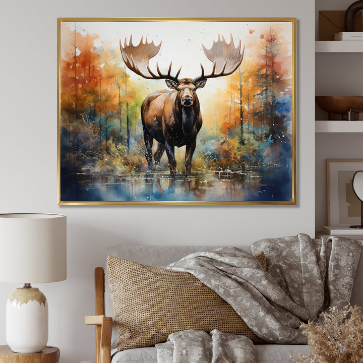 Colorful Moose Majestic Pointillism - Moose Wall Decor